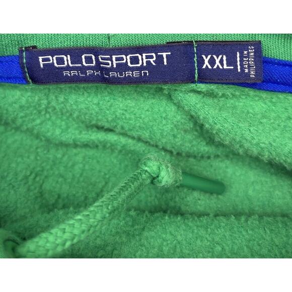 Exc. Condition Kelly Green Men’s 2XL Ralph Lauren Polo Sport Hooded Sweatshirt - Picture 5 of 7